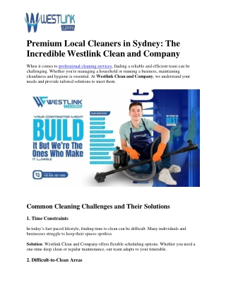 Westlink Cleaners in Sydney
