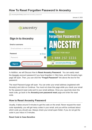 ancestrytechhelp.com-How To Reset Forgotten Password In Ancestry