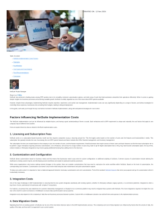 NetSuite Implementation Cost Explained: Key Factors & Pricing