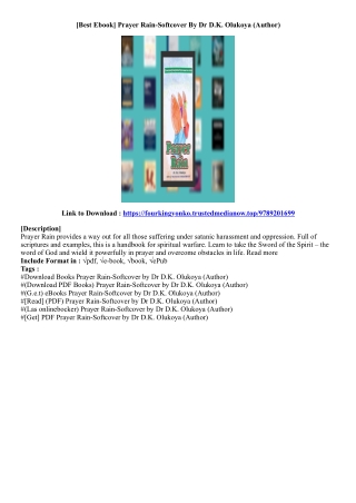 (Kindle Book) Prayer Rain-Softcover By Dr D.K. Olukoya (Author)