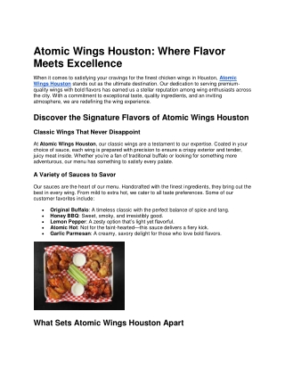 Atomic Wings Houston