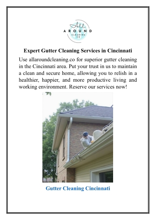 Expert Gutter Cleaning Services in Cincinnati