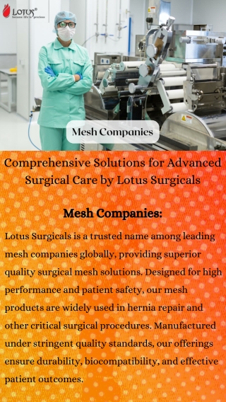Comprehensive Solutions for Advanced Surgical Care by Lotus Surgicals