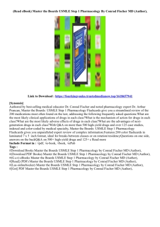 [View Book] Master the Boards USMLE Step 1 Pharmacology By Conrad Fischer MD (Au
