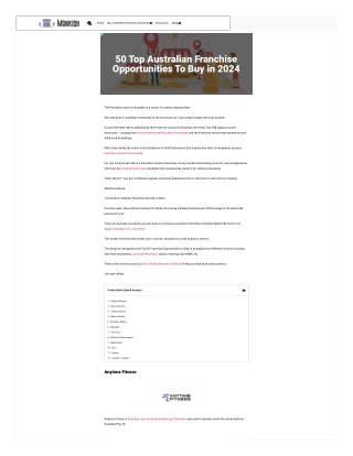 Franchise opportunities