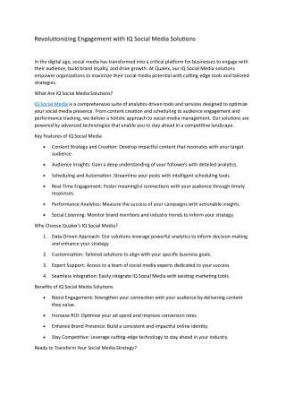 IQ Social Media solutions