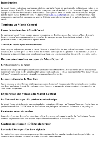 Découvertes insolites au cœur du Massif Central