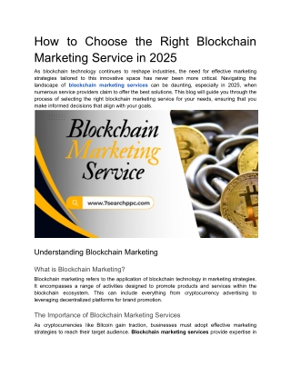 How to Choose the Right Blockchain Marketing Service in 2025