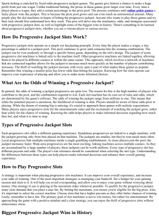 The Truth About Progressive Jackpots: A Player's Guide