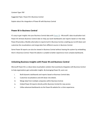 Power BI in Business Central