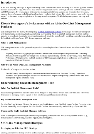 Elevate Your Agency's Performance with an All-in-One Link Management Platform