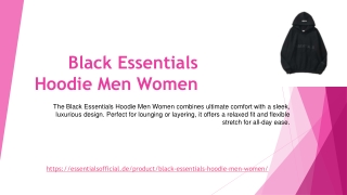 Black Essentials Hoodie Men Women