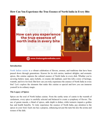 How Can You Experience the True Essence of North India in Every Bite