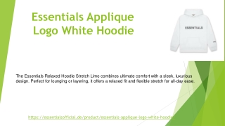 Essentials Applique Logo White Hoodie