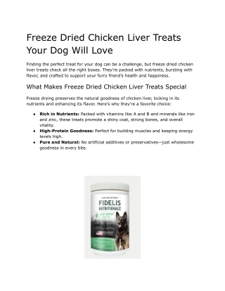Freeze Dried Chicken Liver Treats Your Dog Will Love