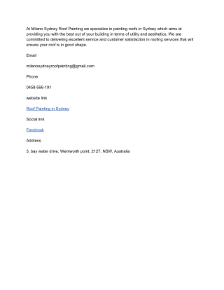 Milano Sydney Roof Painting