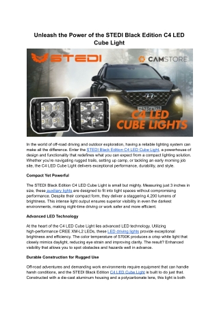 Unleash the Power of the STEDI Black Edition C4 LED Cube Light