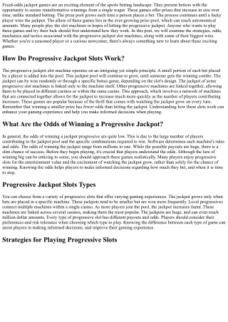 Players Guide to the Truth about Progressive Jackpots
