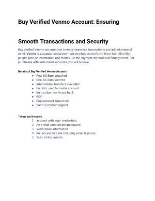 Top 05 Sites To Buy Verified Venmo Account In This Year