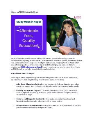 Life as an MBBS Student in Nepal: Affordable & Enriching