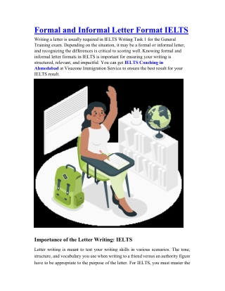 Formal and Informal Letter Format IELTS