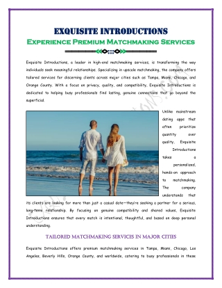 Experience Premium Matchmaking Services