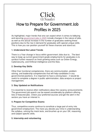 How to Prepare for Government Job Profiles in 2025