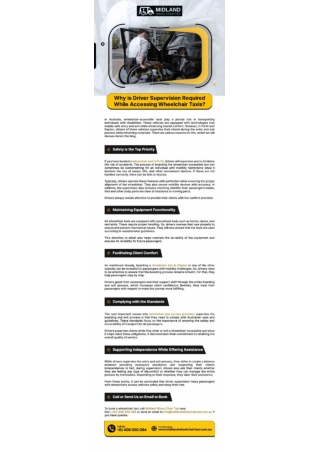 Why is Driver Supervision Required While Accessing Wheelchair Taxis