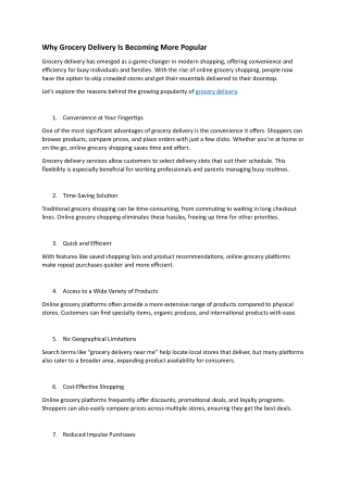 Why Grocery Delivery Is Becoming More Popular