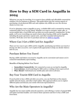 How to Buy a SIM Card in Anguilla in 2024
