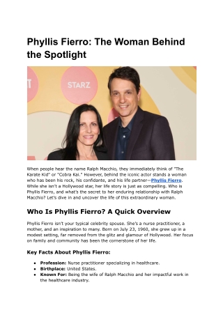 Phyllis Fierro_ The Woman Behind the Spotlight