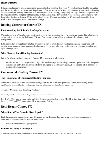 Beyond Roofing: Comprehensive Fence Installation Services in Conroe, TX for a Co