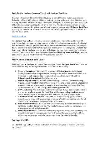 Online Taxi Booking Udaipur | Udaipur Cab Service - Udaipur Taxi Cabs