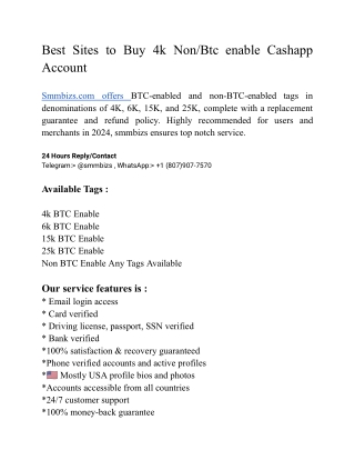 Best Sites to Buy 4k Non_Btc enable Cashapp Account - Copy