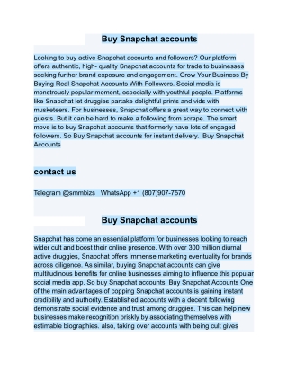 Buy Snapchat accounts