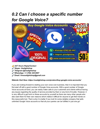 0.2 Can I choose a specific number for Google Voice_