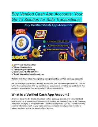 Buy Verified Cash App Accounts_ Your Go-To Solution for Safe Transactions_-