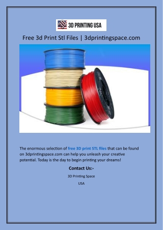 Free 3d Print Stl FilesFree 3d Print Stl Files  3dprintingspace.com