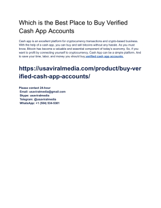Which is the Best Place to Buy Verified Cash App Accounts