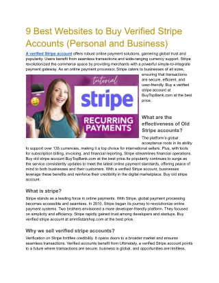 9 Best Websites to Buy Verified Stripe Accounts (Personal and Business)