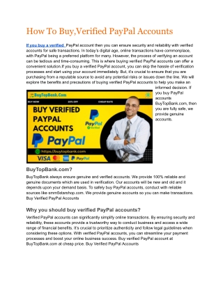 How To Buy,Verified PayPal Accounts