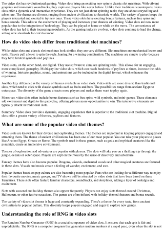 Modern Video Slots: Beyond the Spin