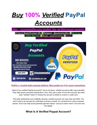 Buy 100% Verified PayPal Accounts