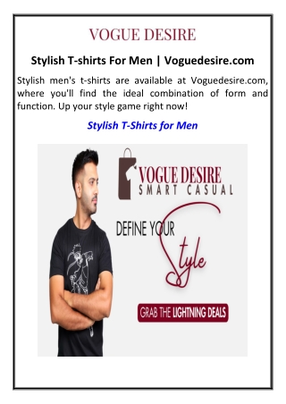 Stylish T-shirts For Men | Voguedesire.com