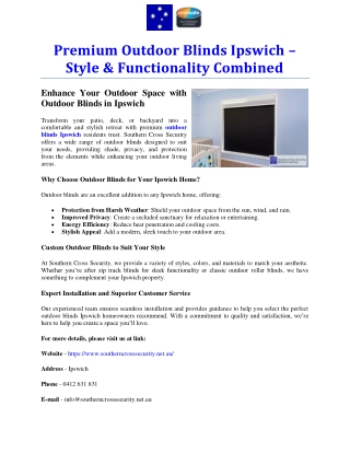 Premium Outdoor Blinds Ipswich – Style & Functionality Combined