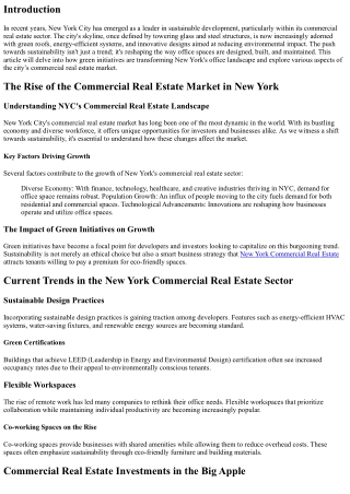 How Green Initiatives Are Reshaping NYC's Office Spaces