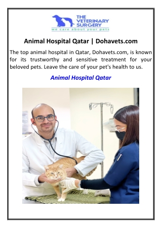 Animal Hospital Qatar | Dohavets.com