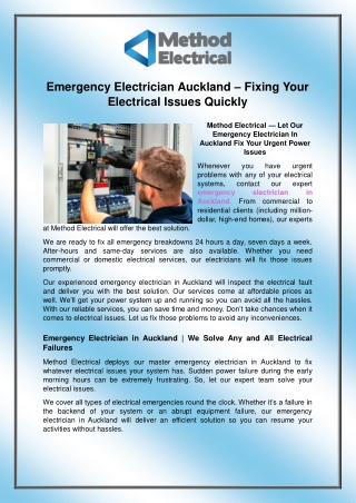 Emergency Electrician Auckland – Fixing Your Electrical Issues Quickly