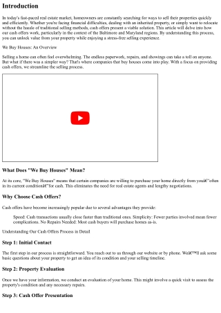 “Unlocking Value: How Our Cash Offers Work for You”