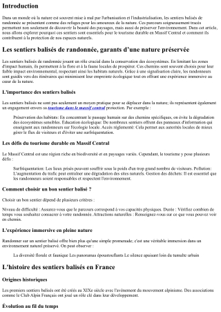 **Les sentiers balisés de randonnée, garants d’une nature préservée**